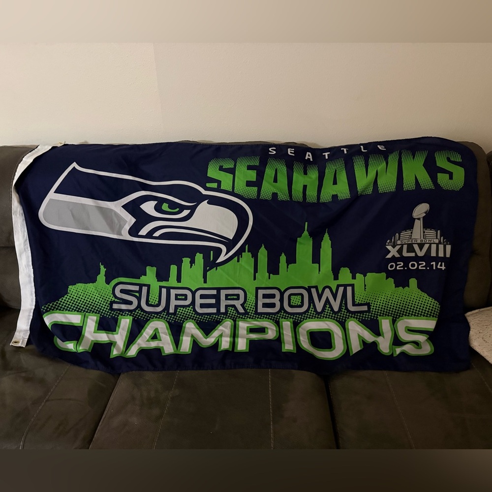 Seattle Seahawks Super Bowl XLVIII Winning Flag